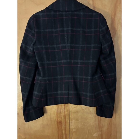 Talbots-Black Plaid Jacket/Blazer-Wool Blend-Lined-English Country-Academia-Sz 8 - Picture 8 of 10